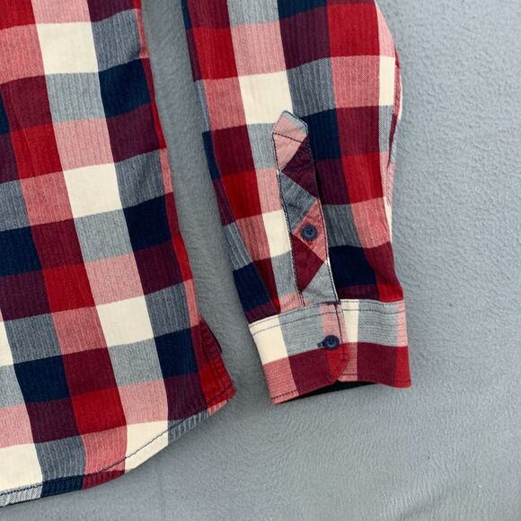 Vans off The Wall Button Up Shirt Mens Large Plaid Cotton Long Sleeve - Picture 5 of 16